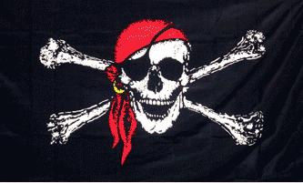 Drapeau pirate bandeau rouge