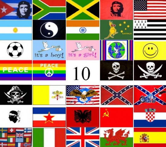 LOT de 10 drapeaux au choix