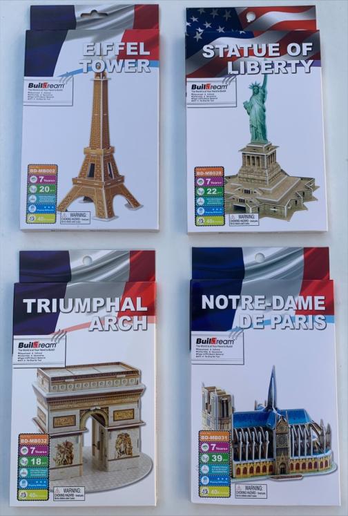 Lot de 4 puzzles 3D  Monuments célèbres